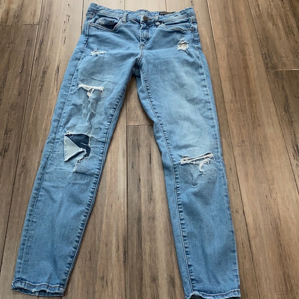 Blank NYC mid rise skinny ‎ distressed jeans ripped